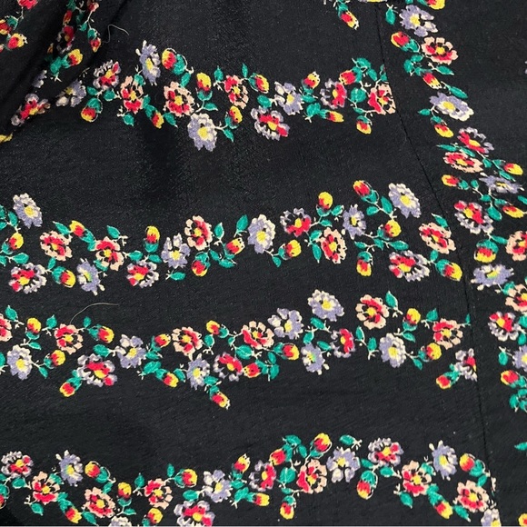 Free People Button Front High Low Shirt Dress Black Floral Mini Long Sleeve (S) - Picture 5 of 10